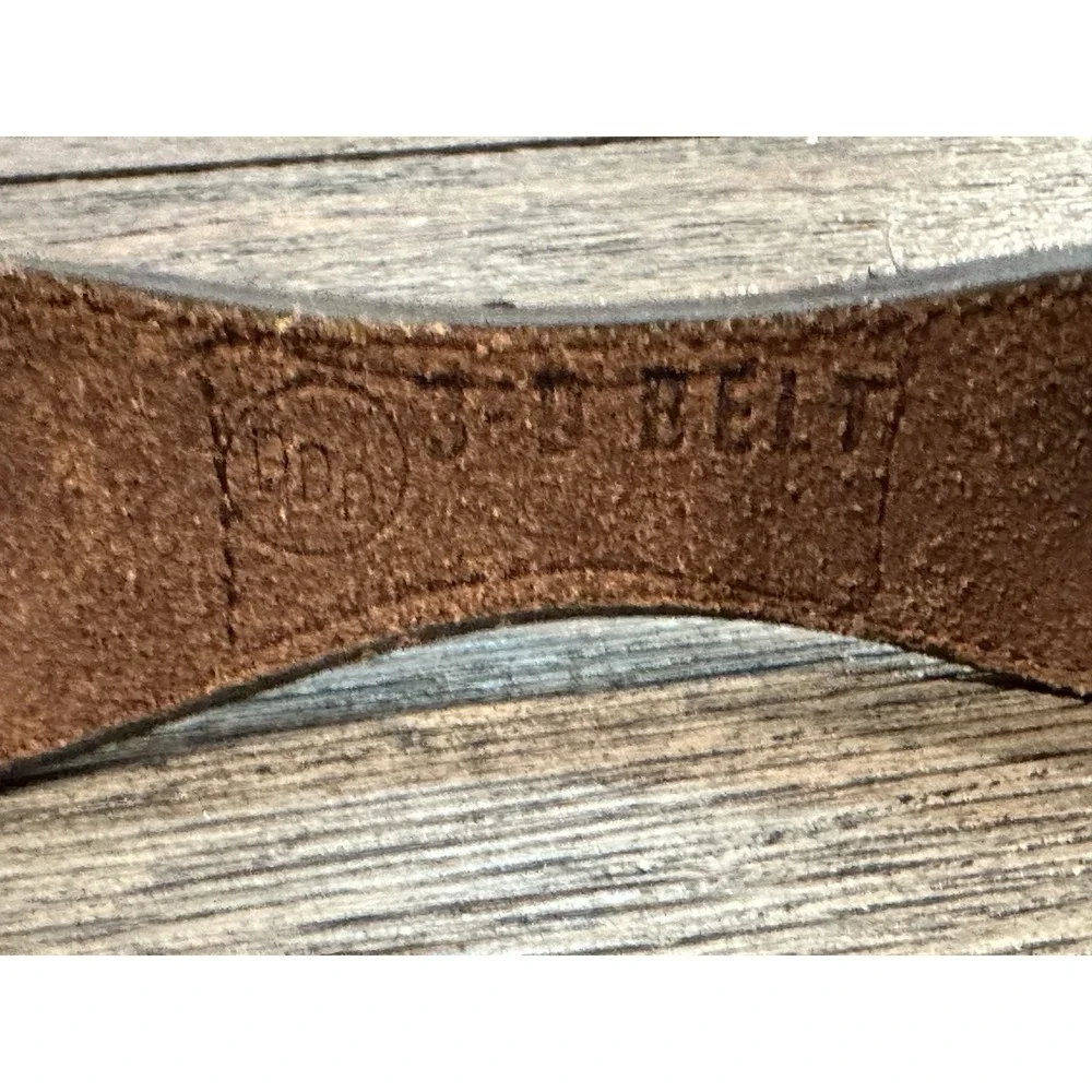 3D DDD Men's Brown Blanket Inlay Western leather Belt Sz 44 Aztec silver accents